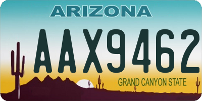 AZ license plate AAX9462