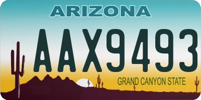 AZ license plate AAX9493