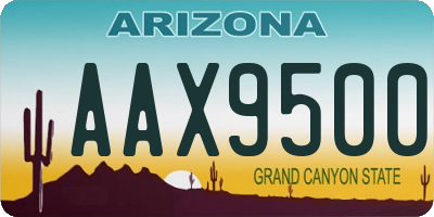 AZ license plate AAX9500