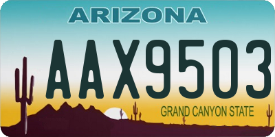AZ license plate AAX9503