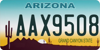 AZ license plate AAX9508