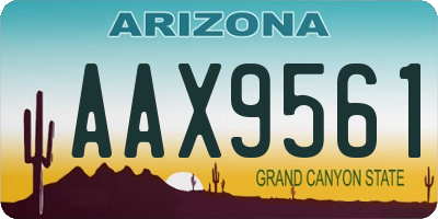 AZ license plate AAX9561
