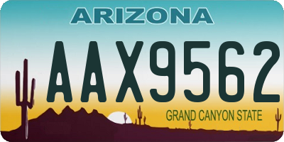 AZ license plate AAX9562