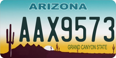 AZ license plate AAX9573