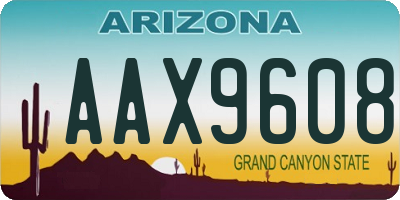 AZ license plate AAX9608