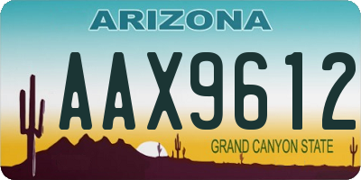 AZ license plate AAX9612
