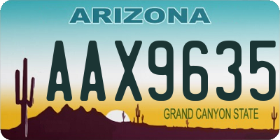 AZ license plate AAX9635