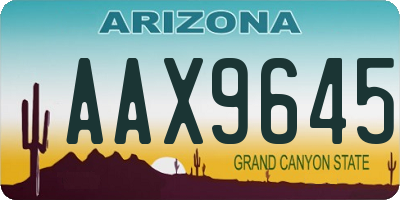 AZ license plate AAX9645