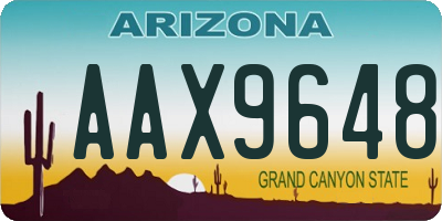 AZ license plate AAX9648