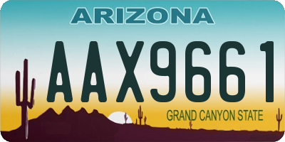 AZ license plate AAX9661