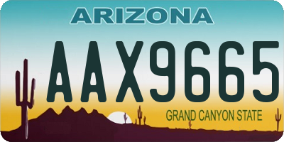 AZ license plate AAX9665