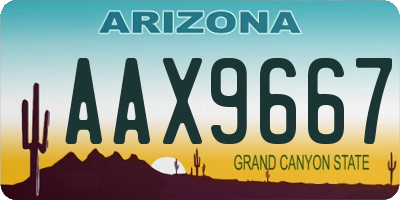 AZ license plate AAX9667