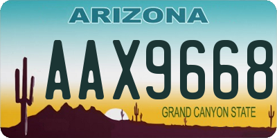 AZ license plate AAX9668
