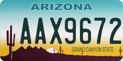 AZ license plate AAX9672