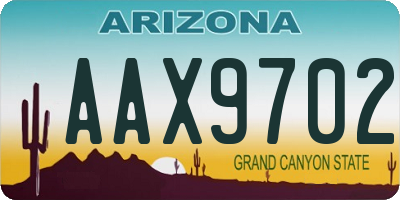 AZ license plate AAX9702