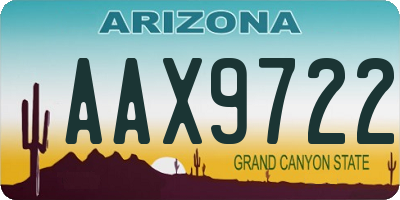 AZ license plate AAX9722