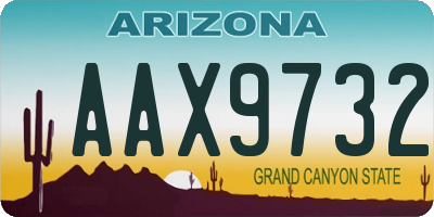 AZ license plate AAX9732