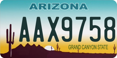 AZ license plate AAX9758