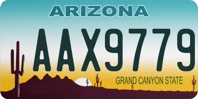 AZ license plate AAX9779