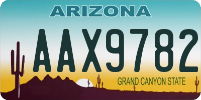 AZ license plate AAX9782