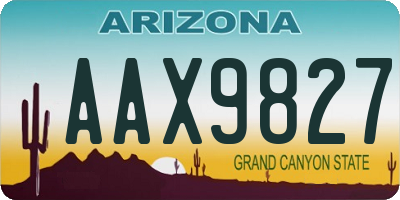 AZ license plate AAX9827