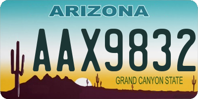 AZ license plate AAX9832