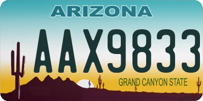 AZ license plate AAX9833