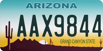 AZ license plate AAX9844