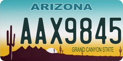 AZ license plate AAX9845