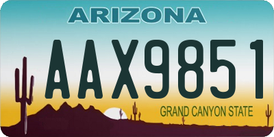 AZ license plate AAX9851