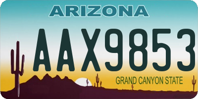 AZ license plate AAX9853