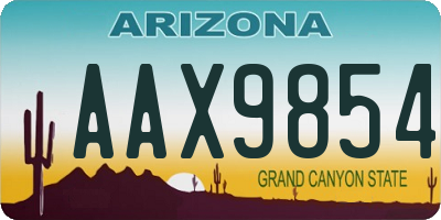 AZ license plate AAX9854