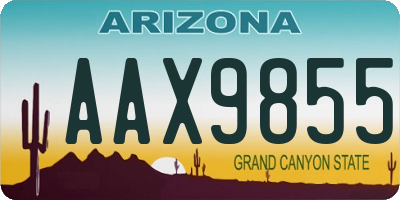 AZ license plate AAX9855