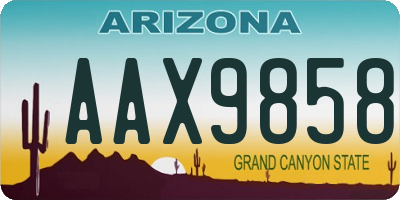 AZ license plate AAX9858