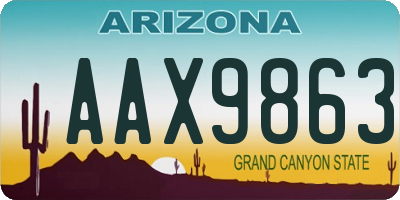 AZ license plate AAX9863