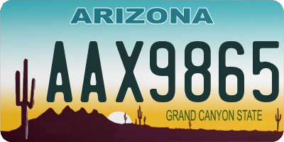AZ license plate AAX9865