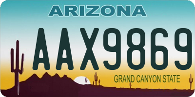 AZ license plate AAX9869
