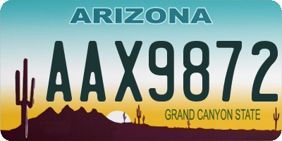 AZ license plate AAX9872