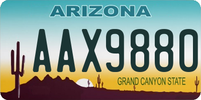 AZ license plate AAX9880