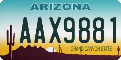 AZ license plate AAX9881