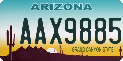 AZ license plate AAX9885