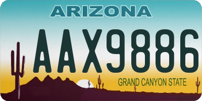 AZ license plate AAX9886