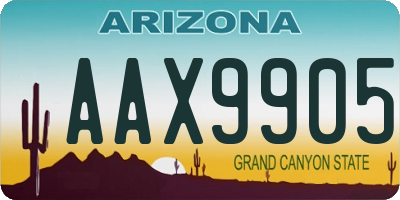 AZ license plate AAX9905