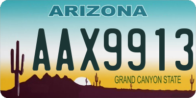 AZ license plate AAX9913