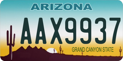 AZ license plate AAX9937