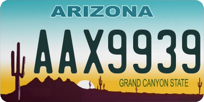 AZ license plate AAX9939
