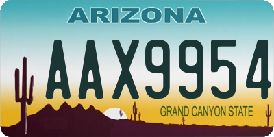 AZ license plate AAX9954