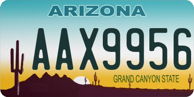 AZ license plate AAX9956