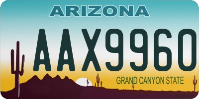 AZ license plate AAX9960