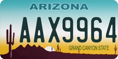 AZ license plate AAX9964